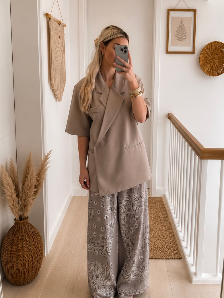 Broek Paisley - Taupe