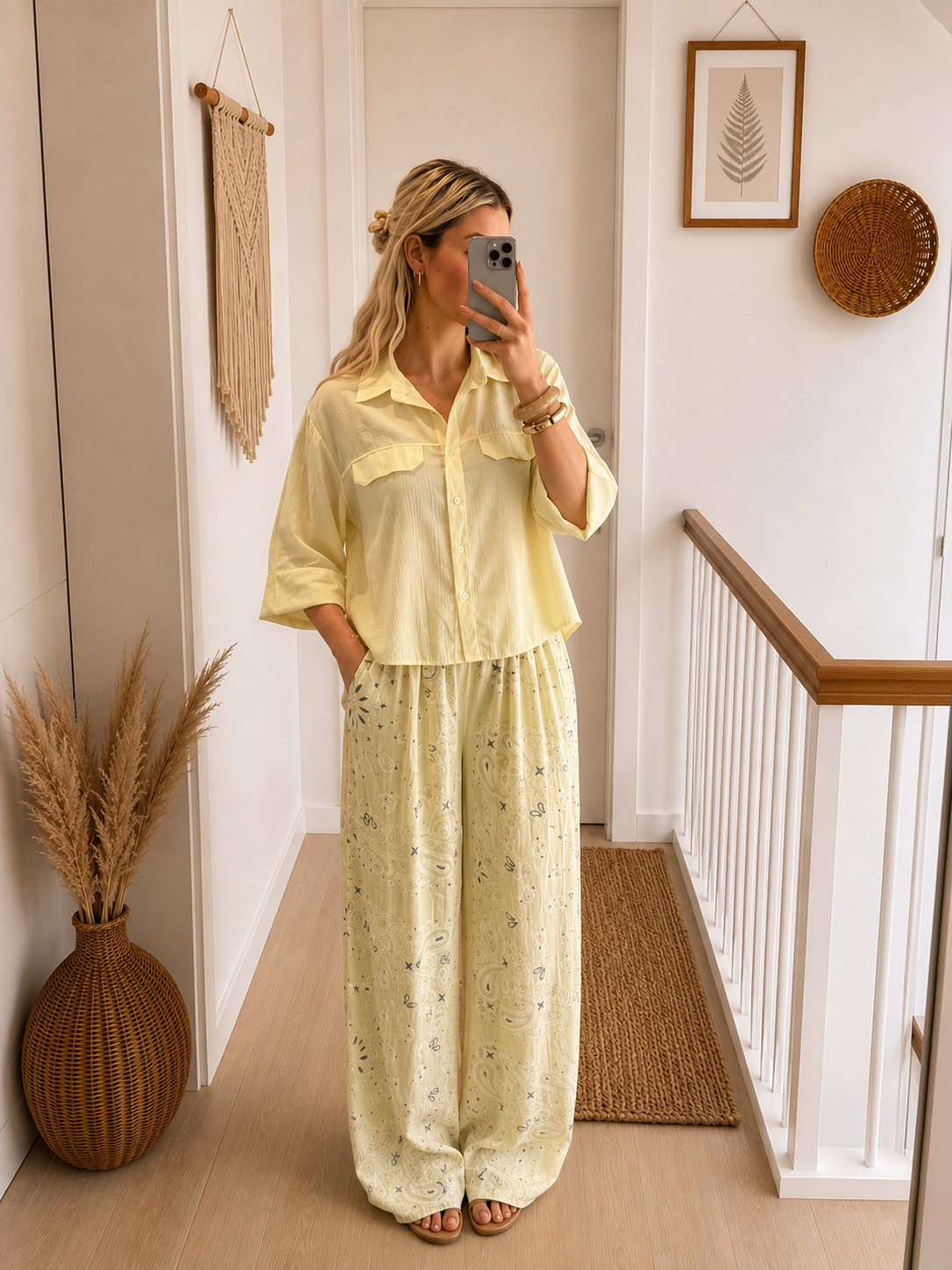 Broek Paisley - Butter Yellow