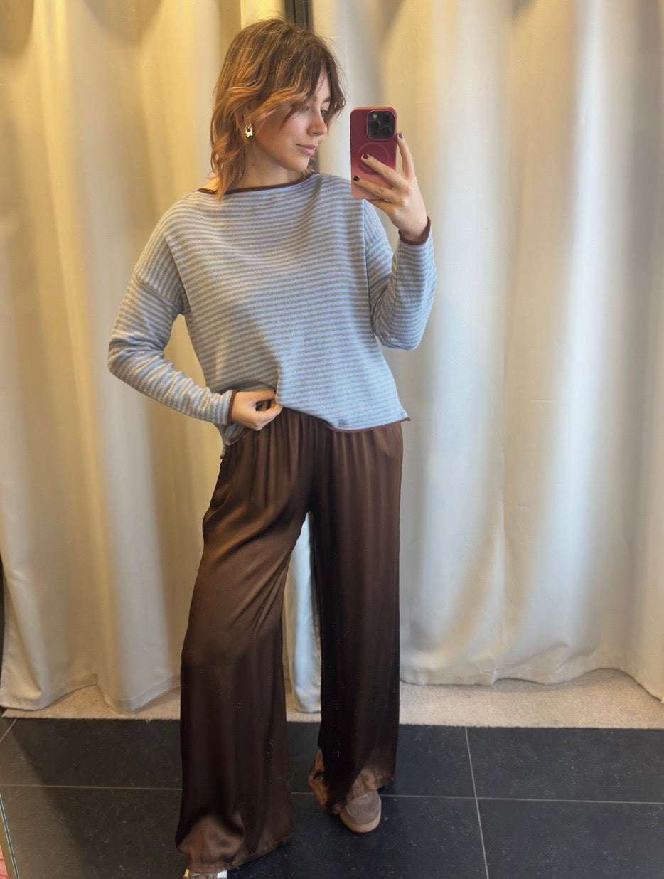 Satin pants brown
