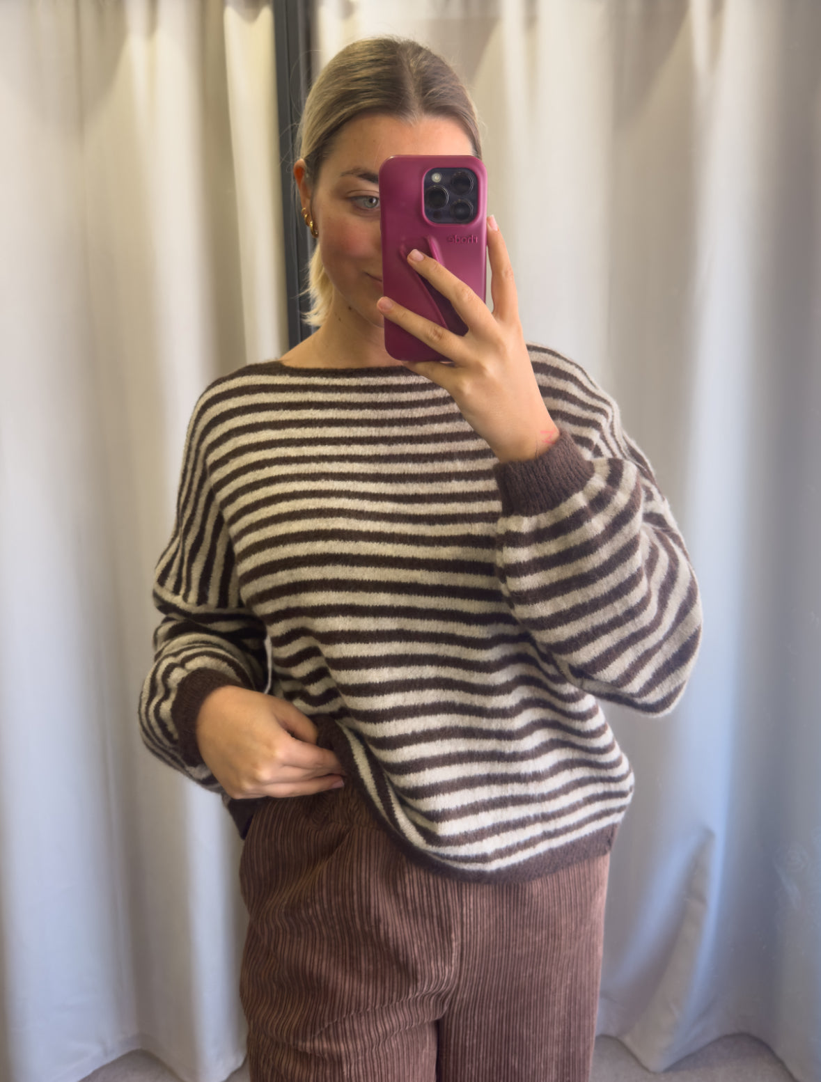 Jackie two-way knit brown