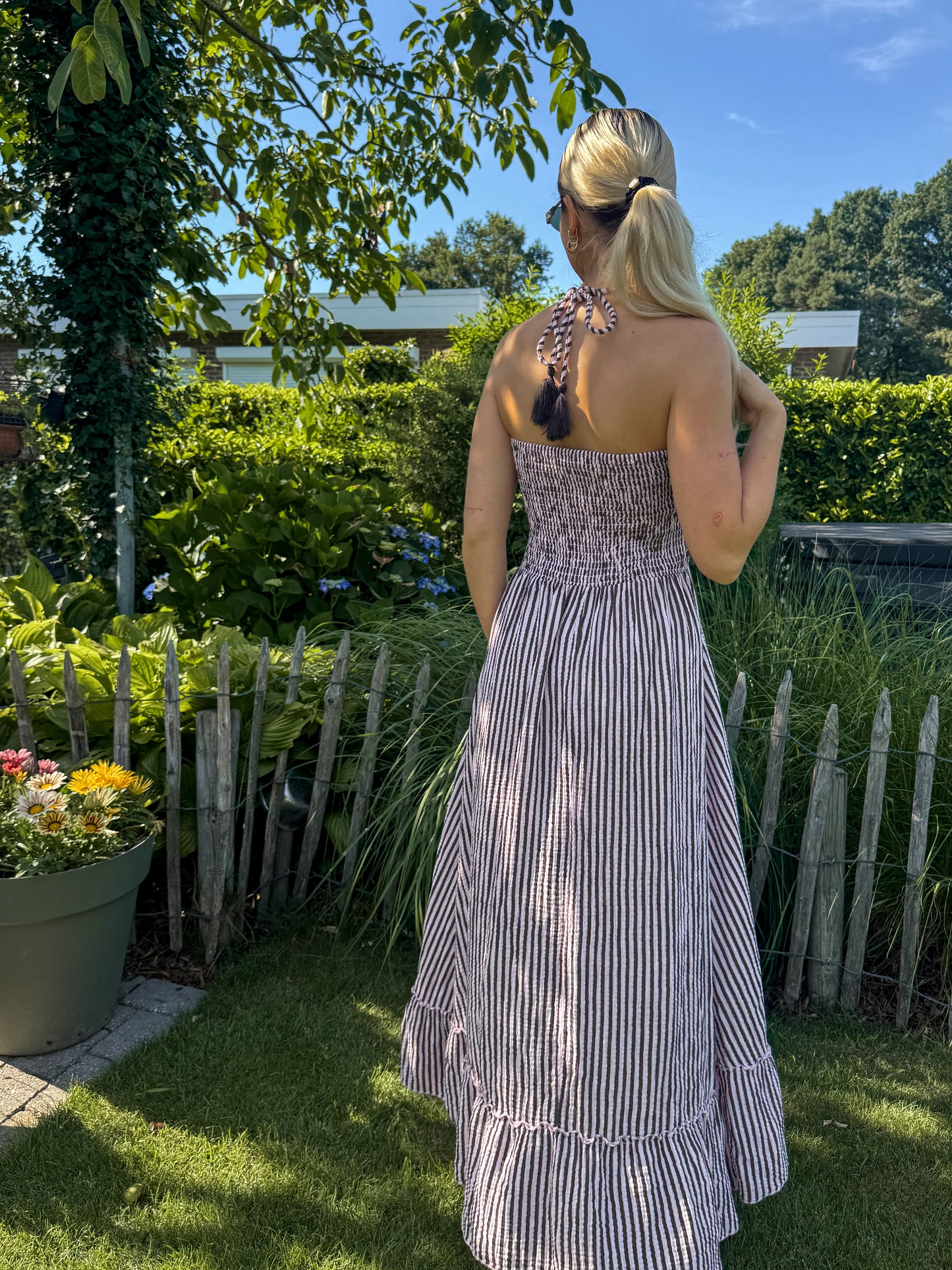 Dress - Mia brown striped