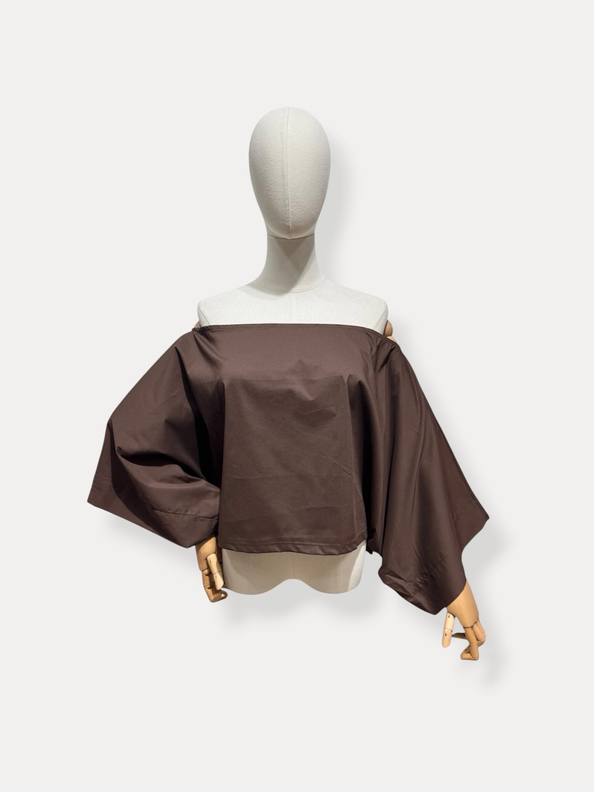 Luna boothals blouse - Brown