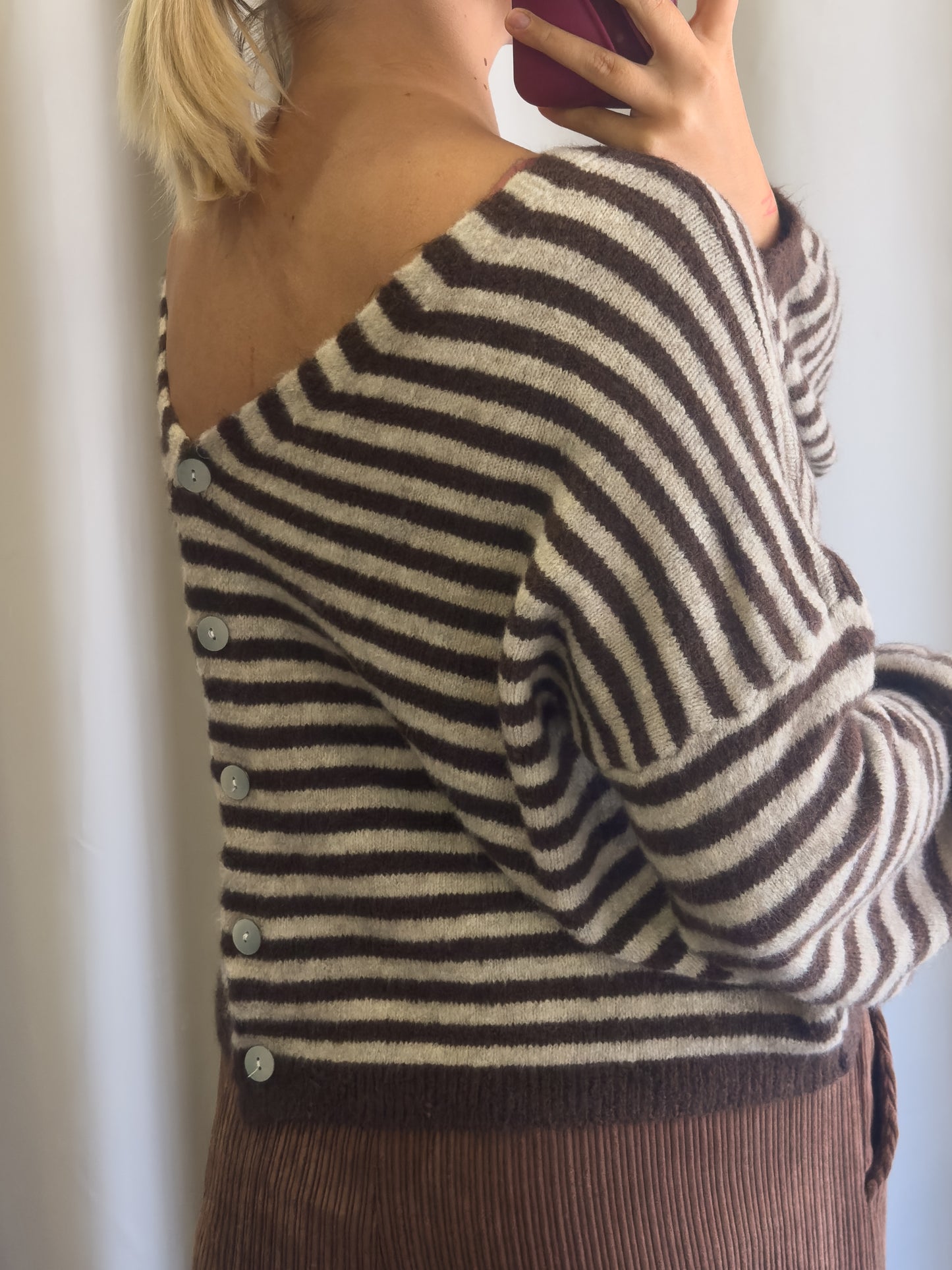 Jackie two-way knit brown