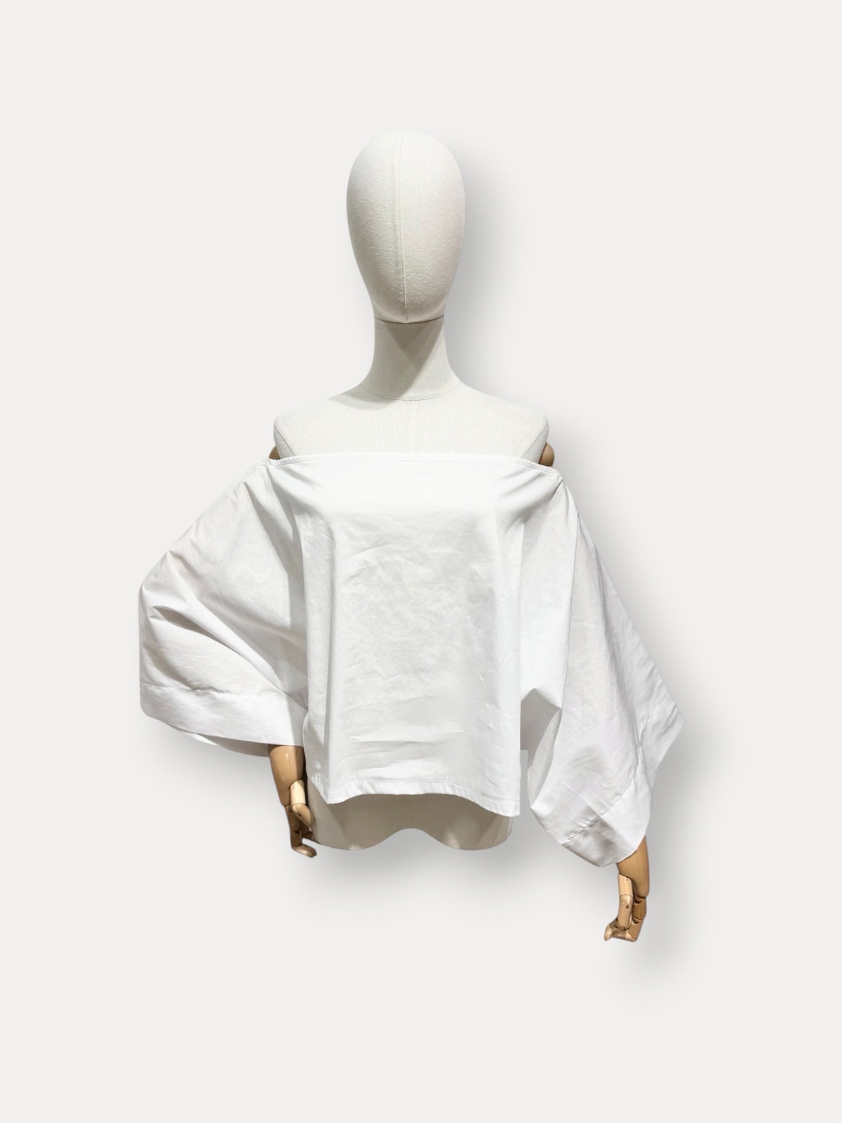 Luna boothals blouse - white