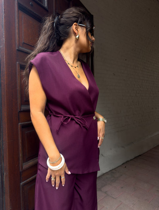 Delphine gilet burgundy