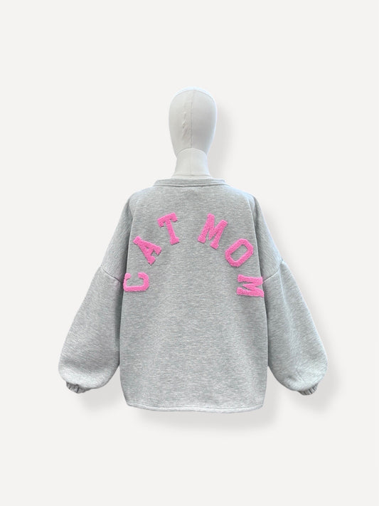 Pre-order Cat mom sweater roze
