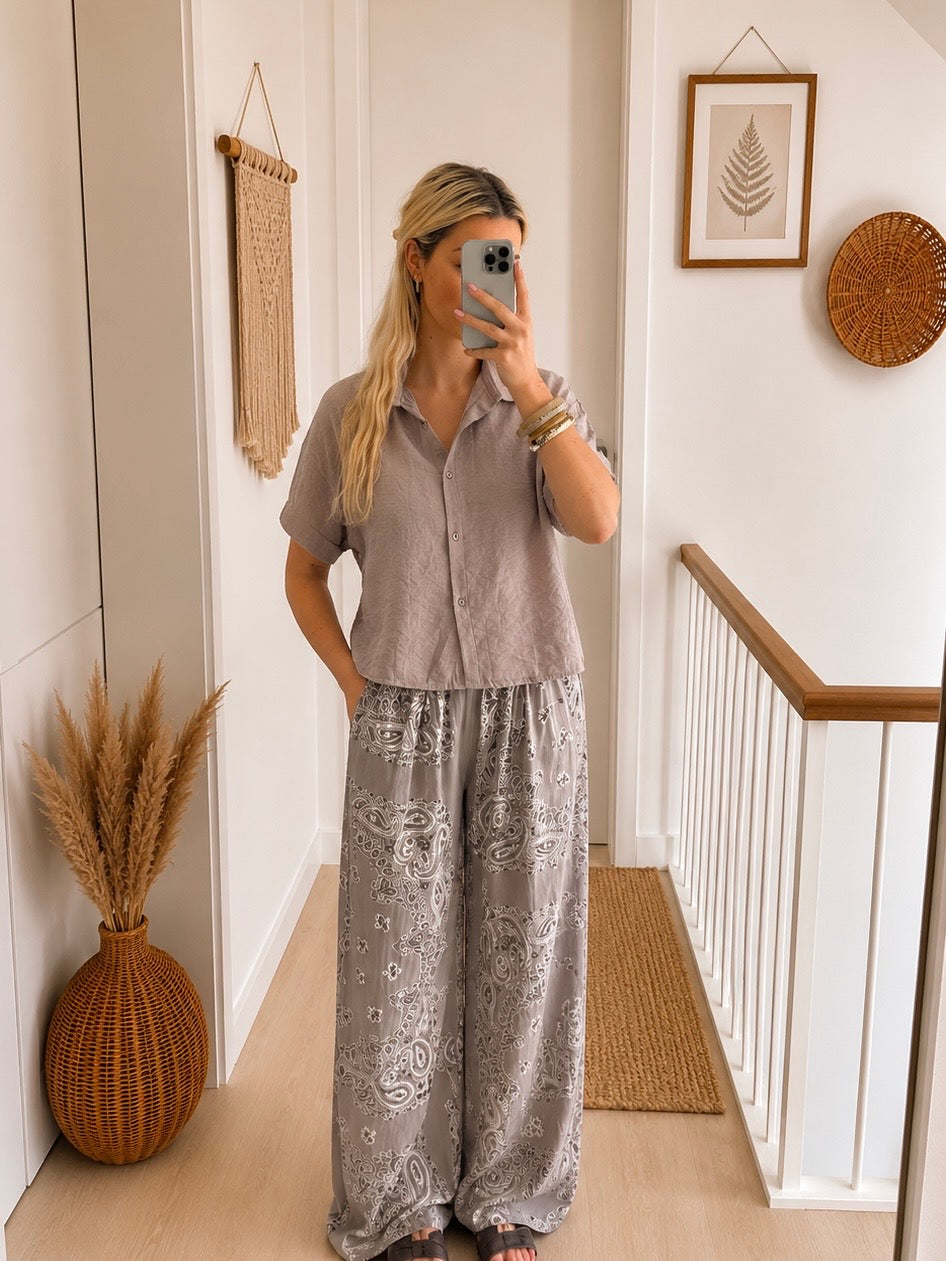 Broek Paisley - Taupe