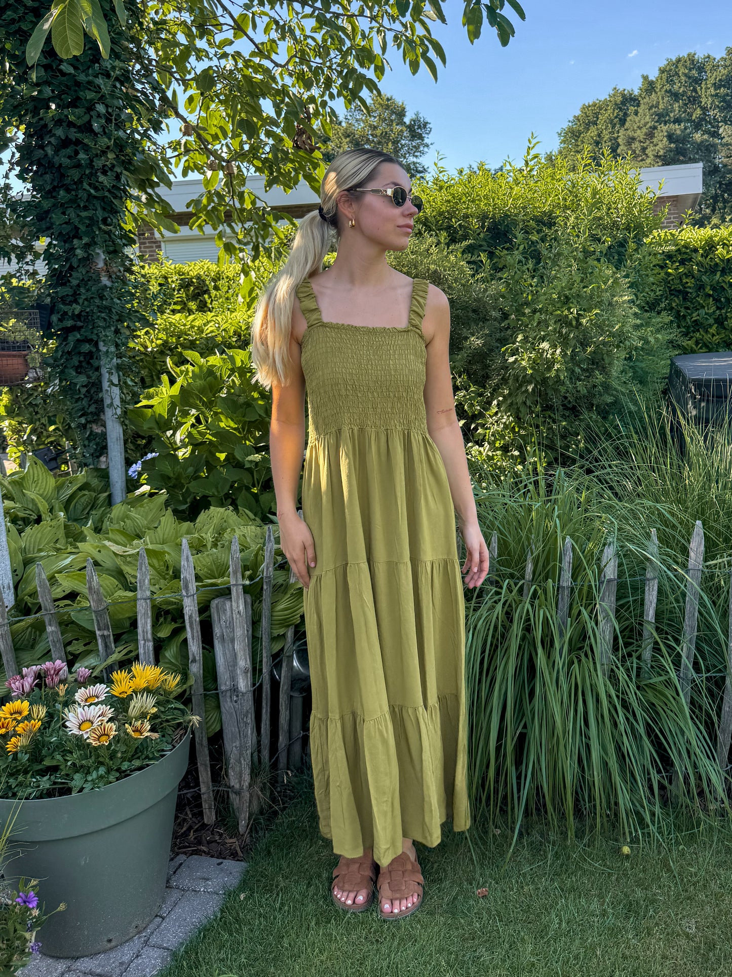 Dress - Maeve olive green
