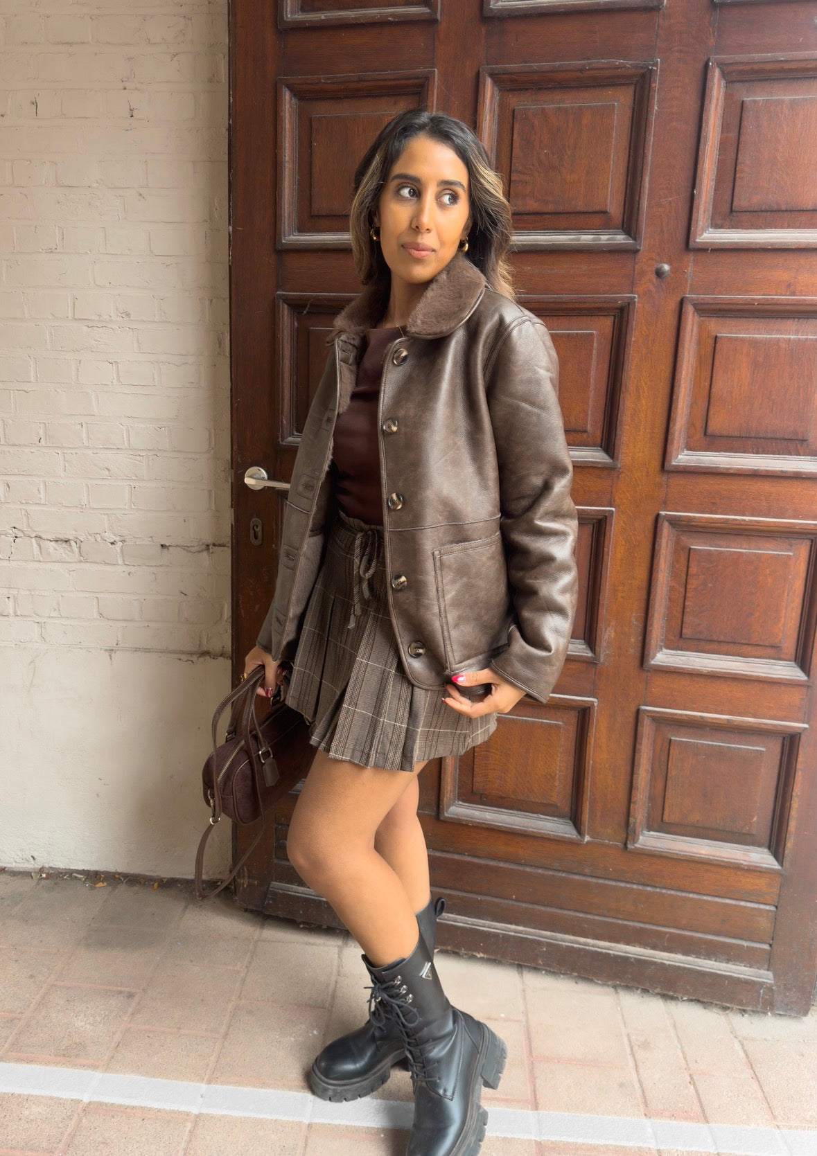 Leila reversible coat brown