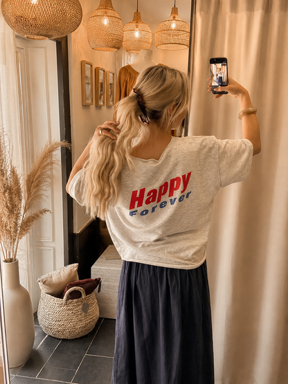 Sweater - Happy forever Grey