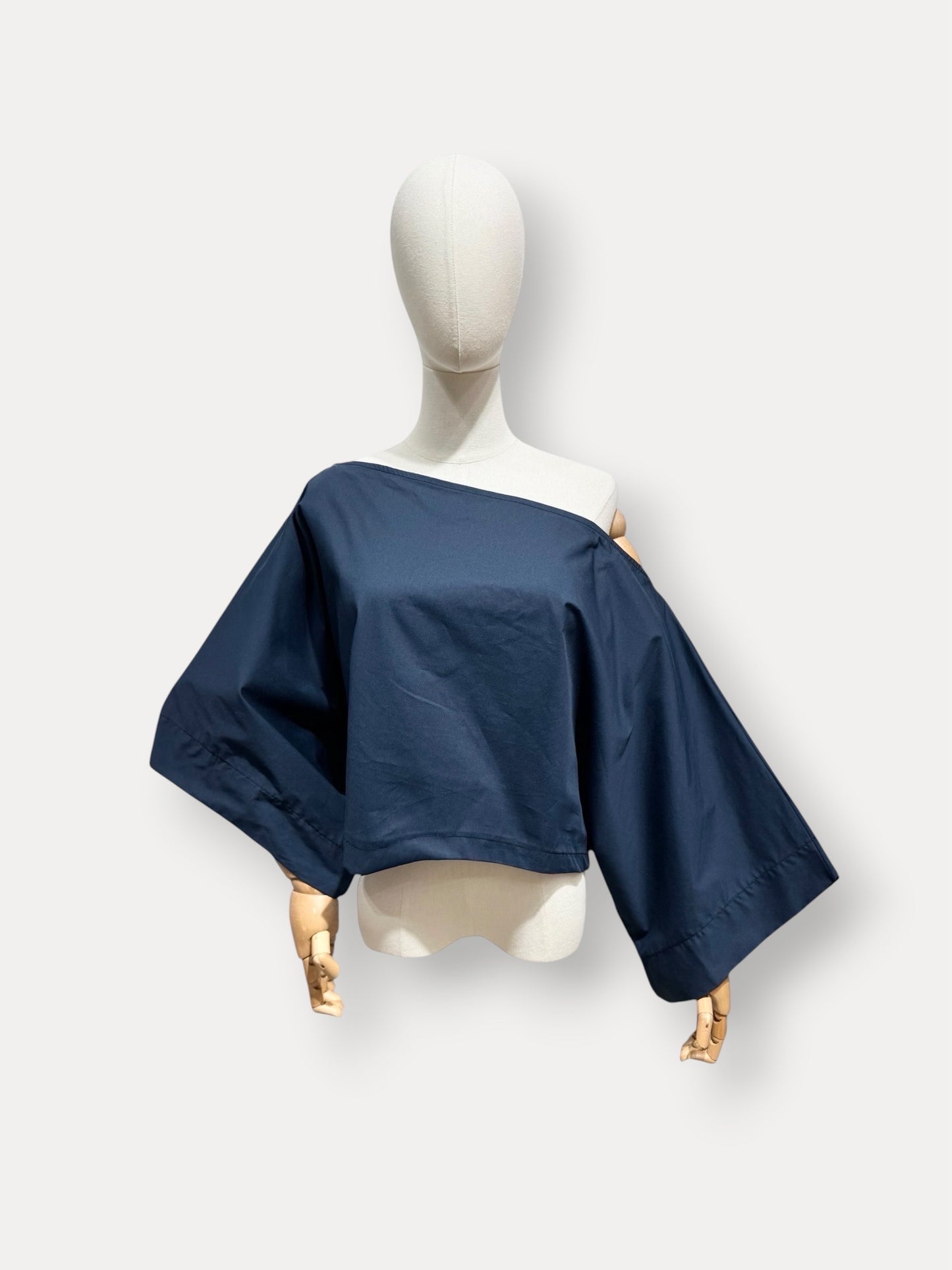 Luna boothals blouse - dark blue