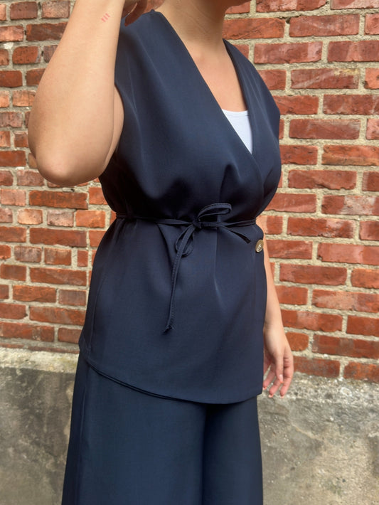Delphine gilet donkerblauw