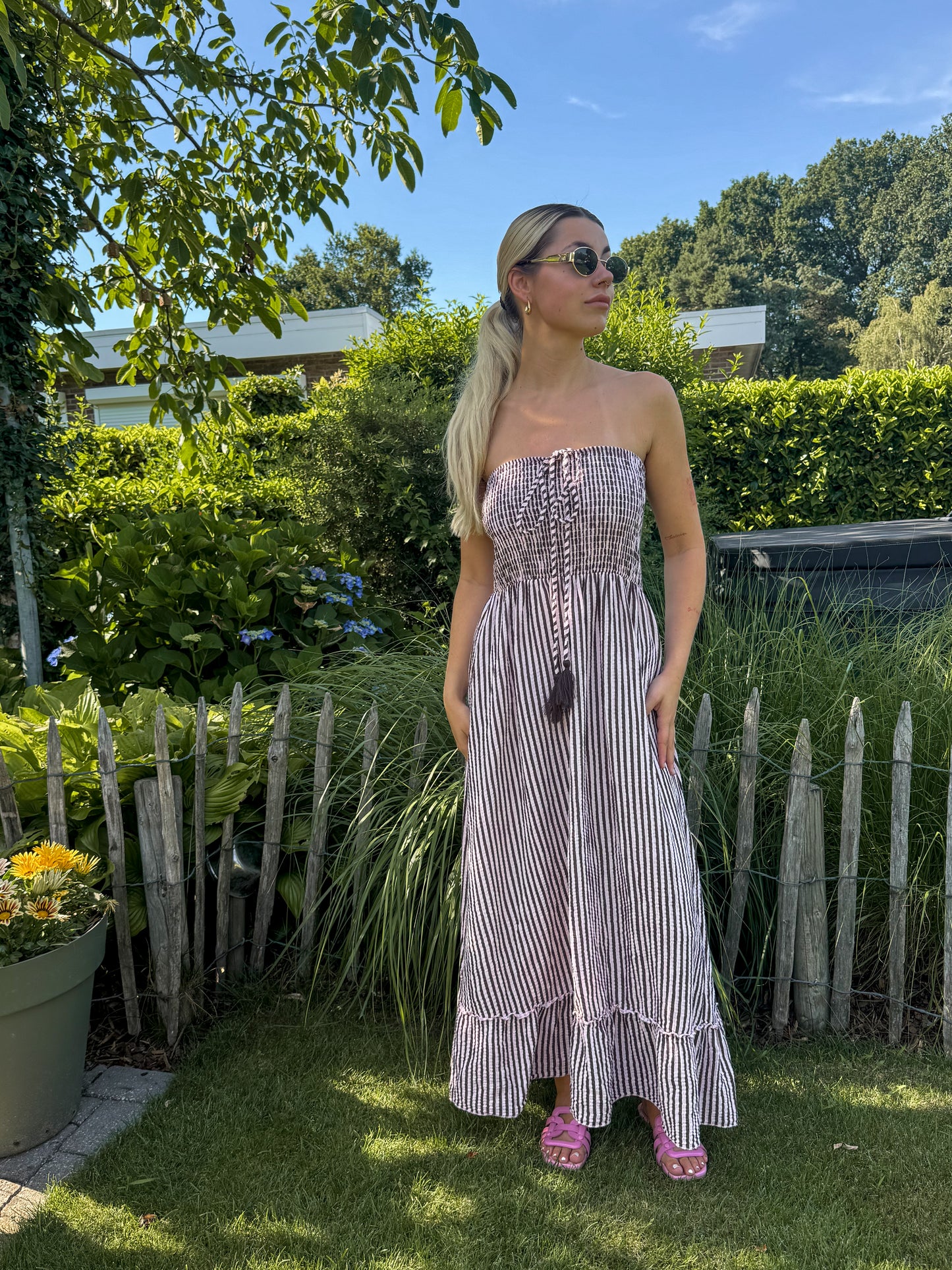 Dress - Mia brown striped