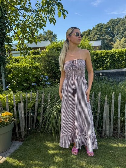Dress - Mia brown striped