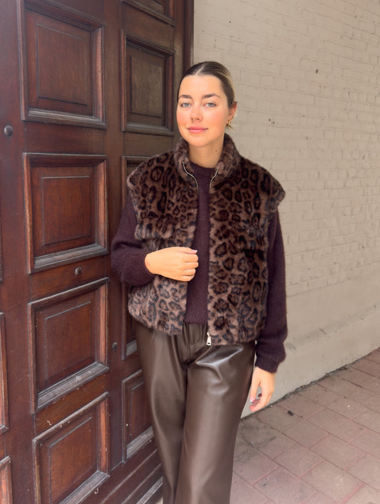 Gigi - faux fur bodywarmer savannah