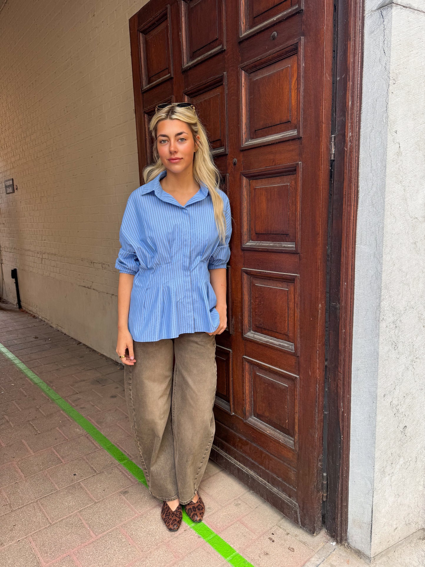 Céleste pinstripe blouse