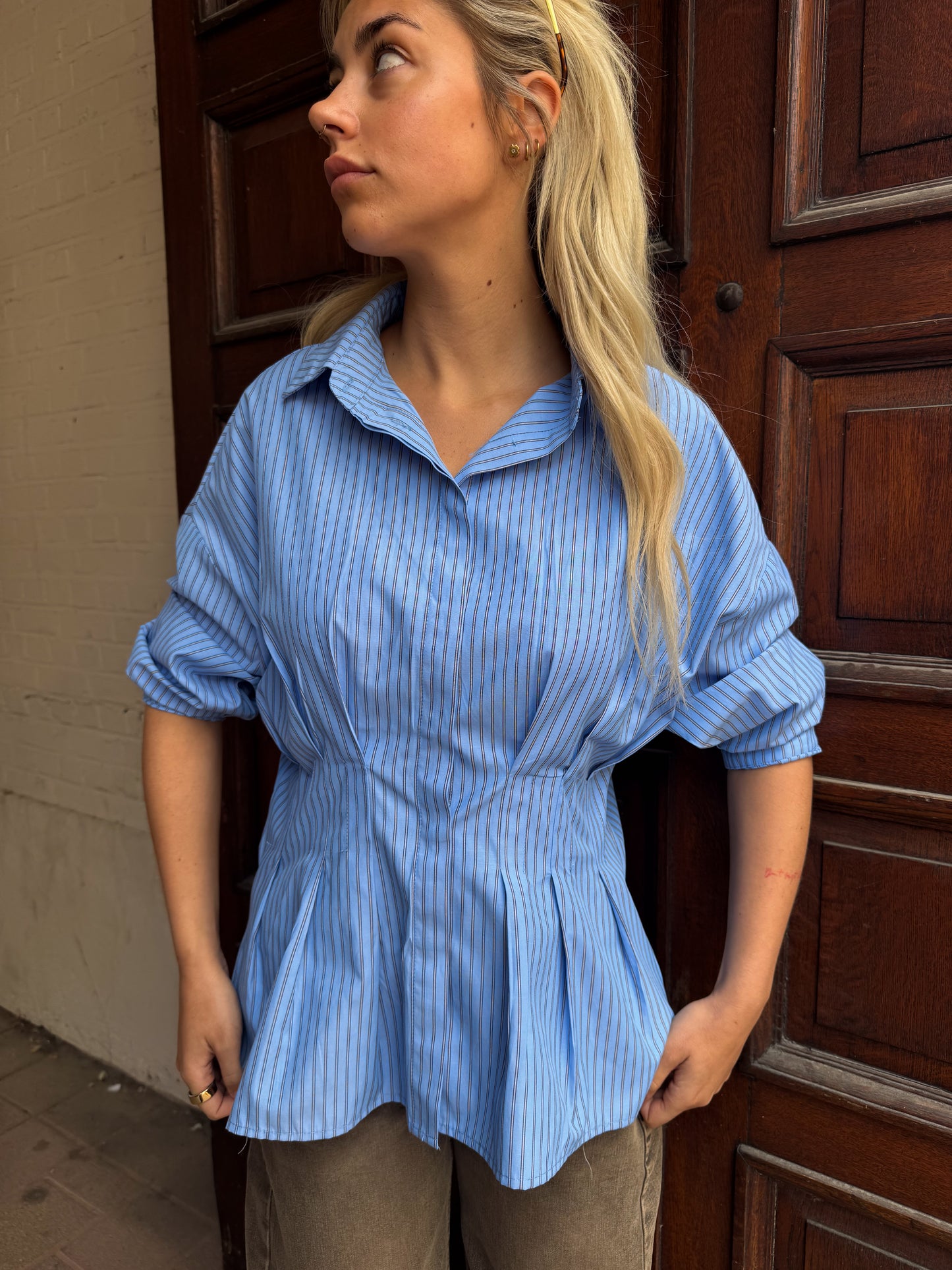 Céleste pinstripe blouse