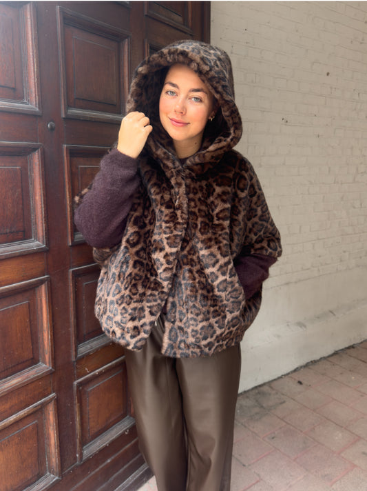 Gigi - faux fur jacket savannah
