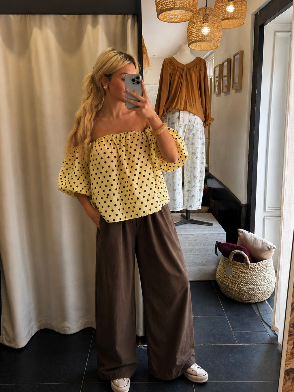 Blouse - Polka Dot Butter yellow