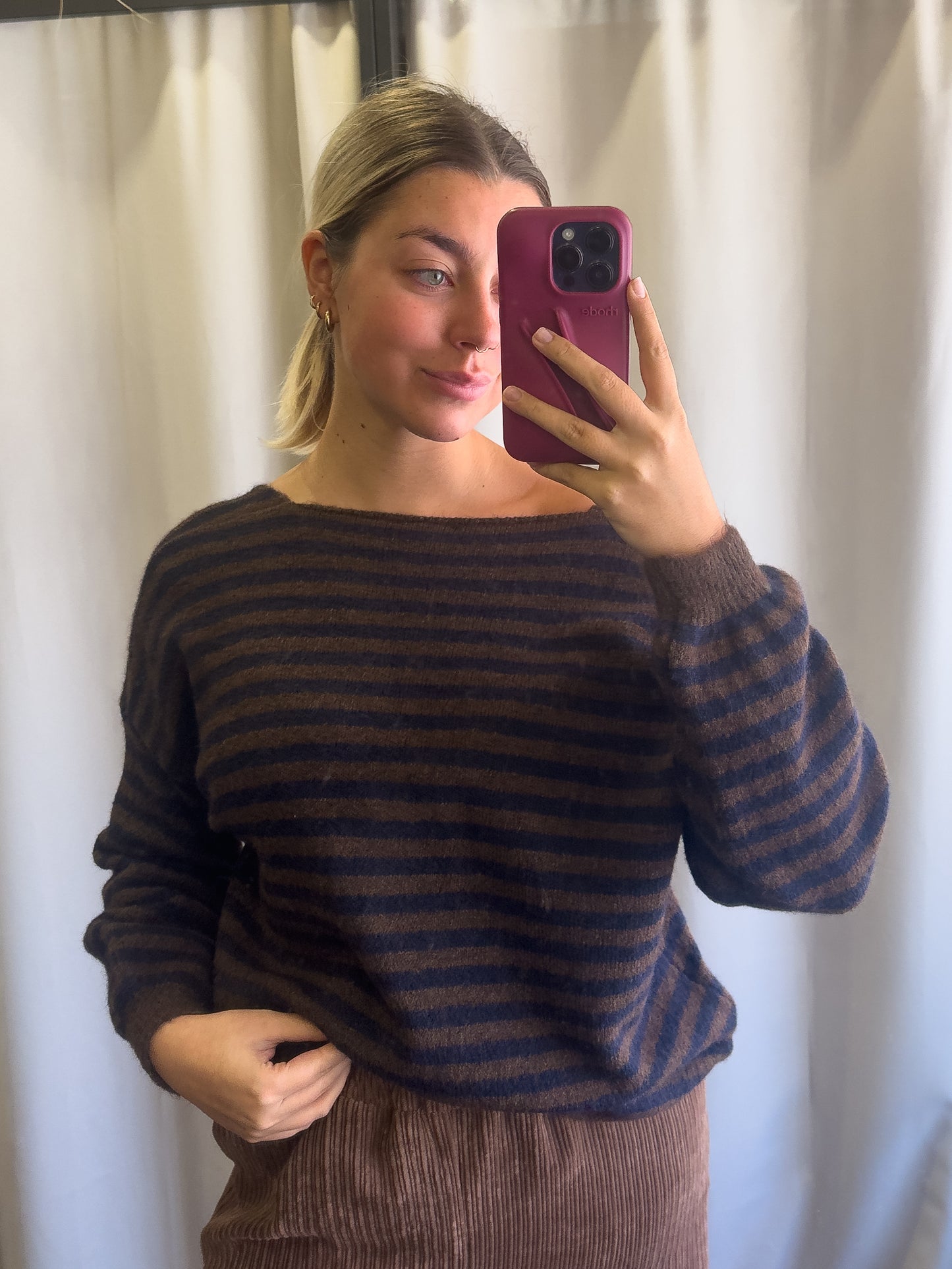 Jackie two-way knit blue