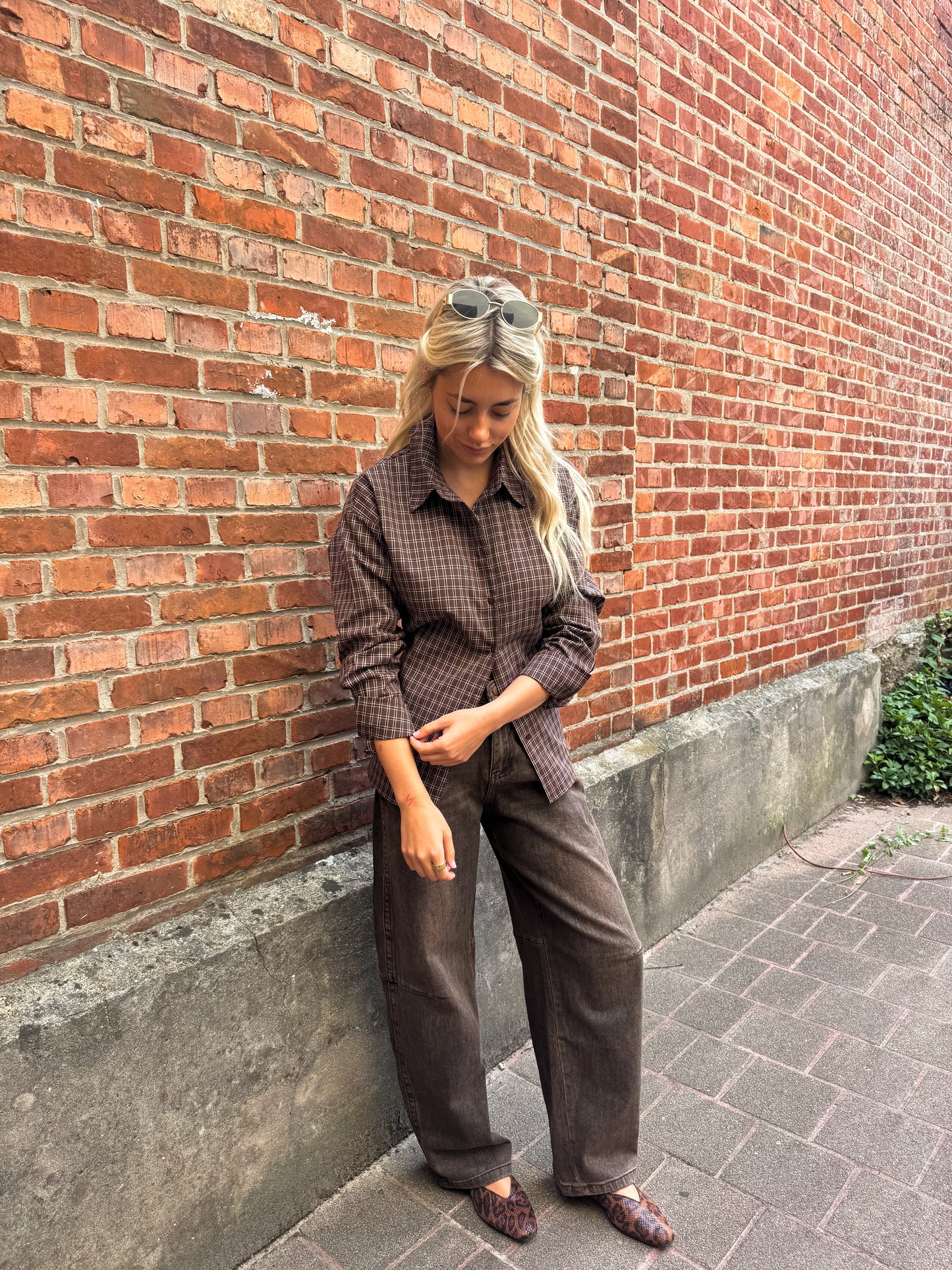 Ezra check blouse