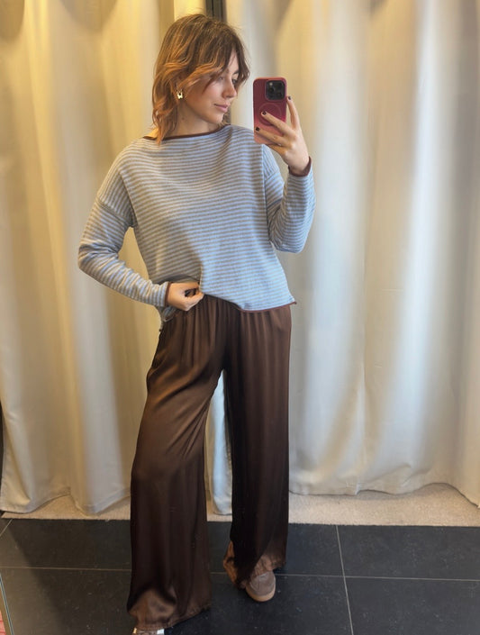 Satin pants brown