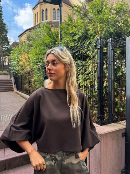Léonie balloon blouse Brown