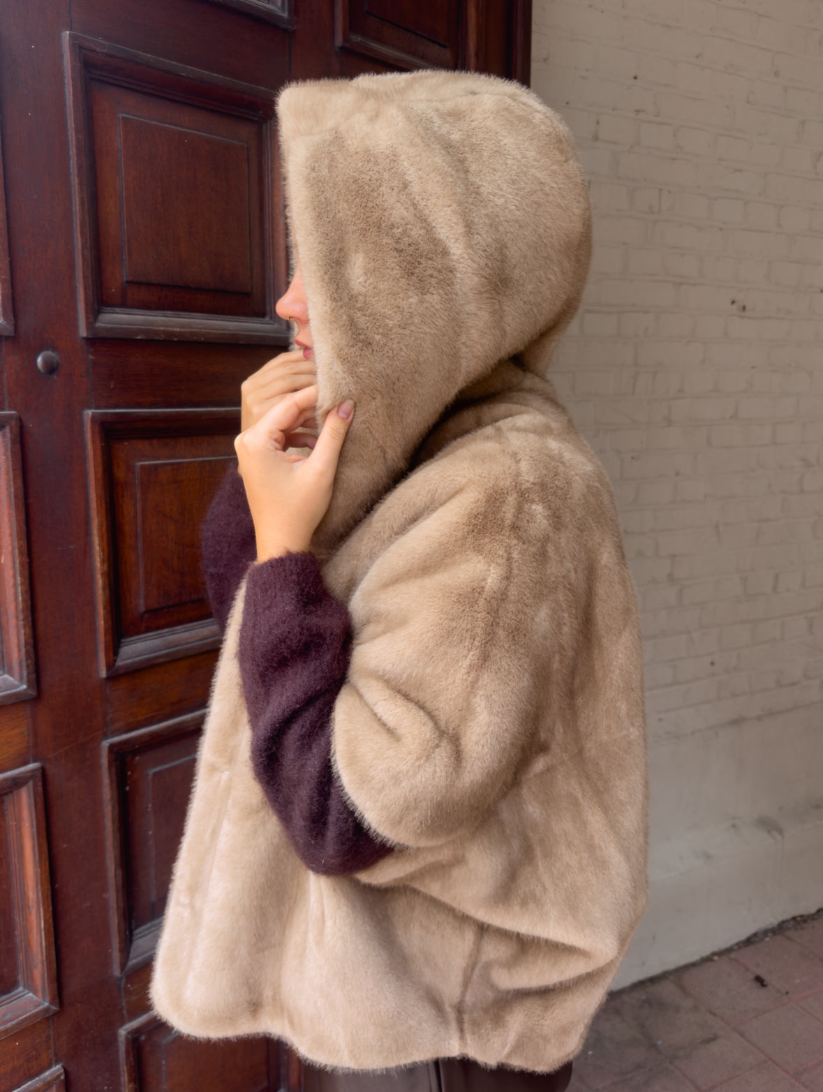 Gigi - faux fur jacket taupe