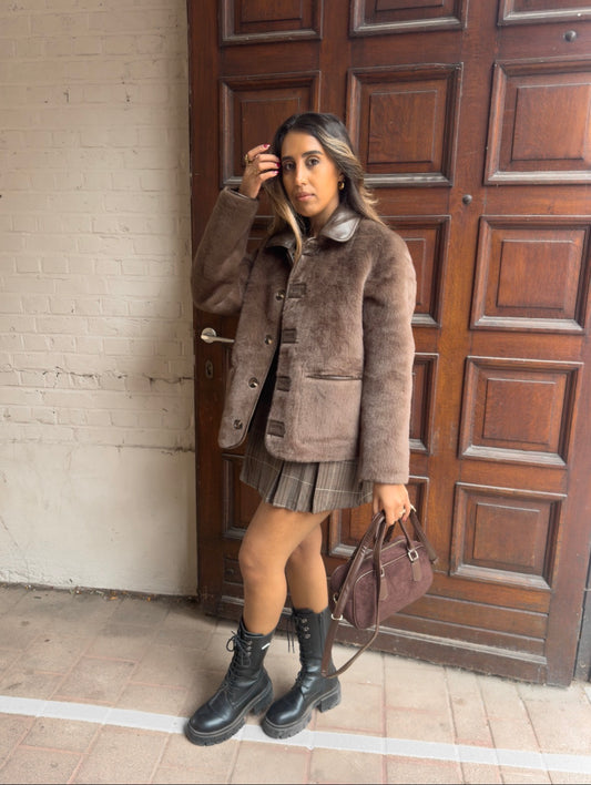 Leila reversible coat brown