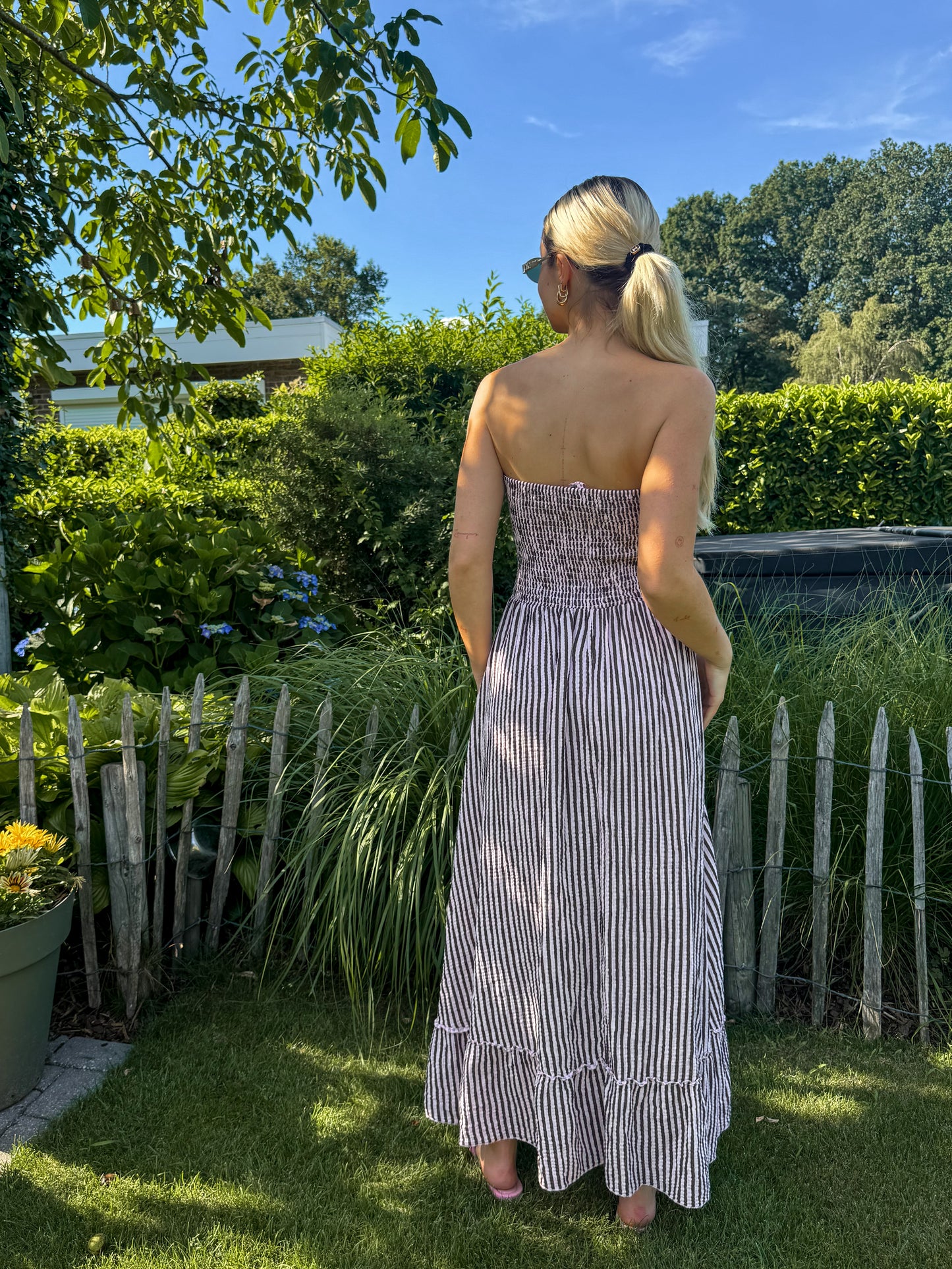 Dress - Mia brown striped