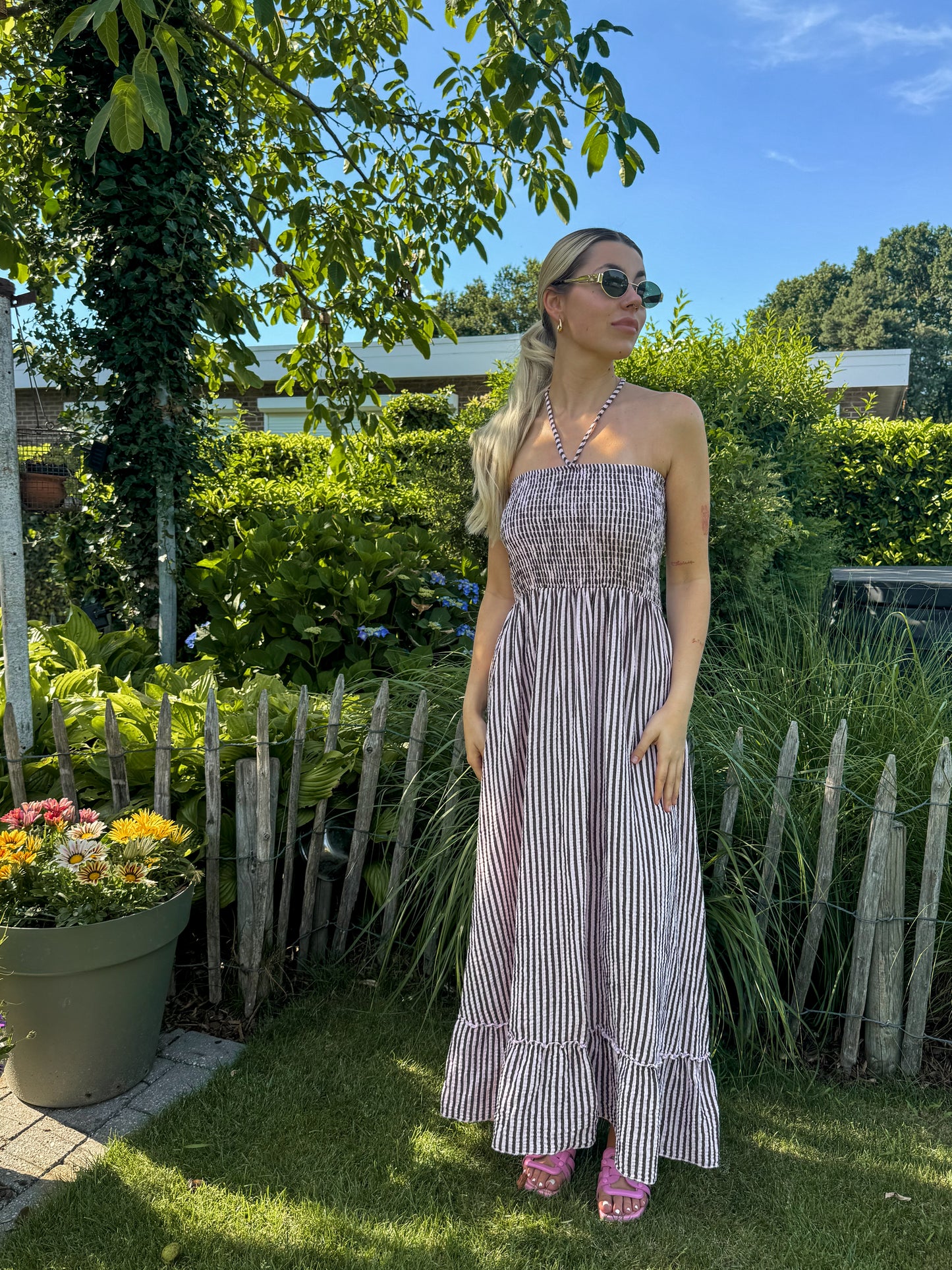 Dress - Mia brown striped