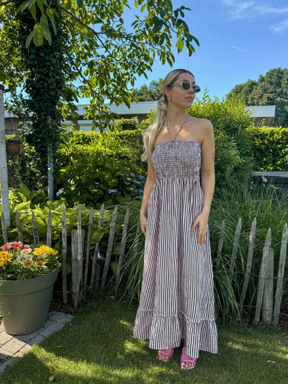 Dress - Mia brown striped