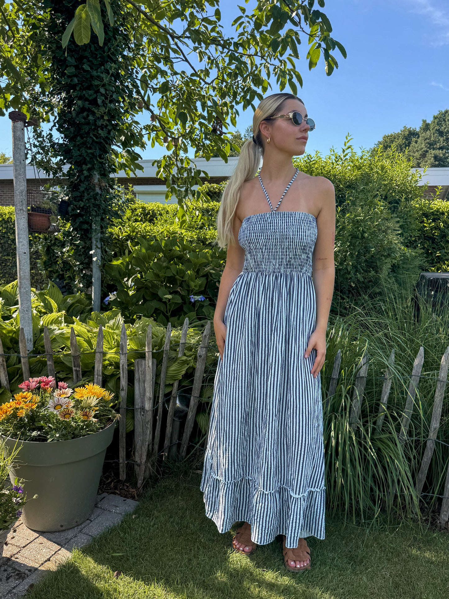 Dress - Mia blue striped