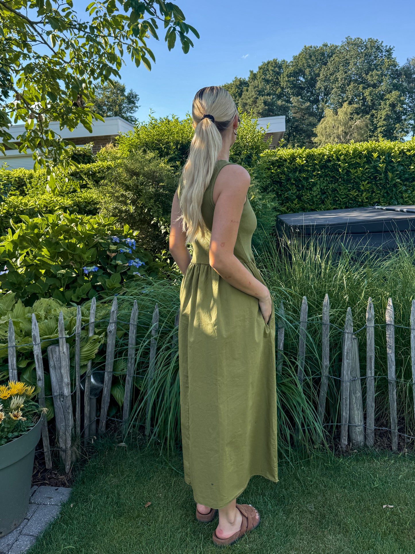 Dress - Sienna olive green