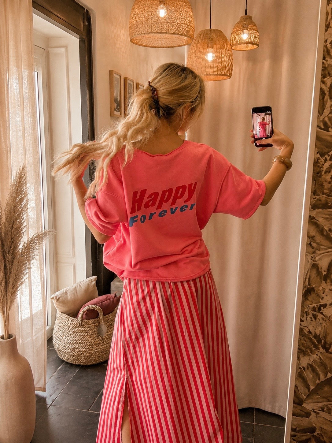 Sweater - Happy forever Pink