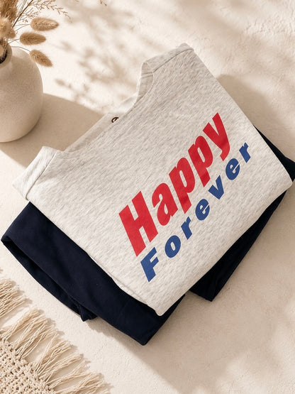 Sweater - Happy forever Grey
