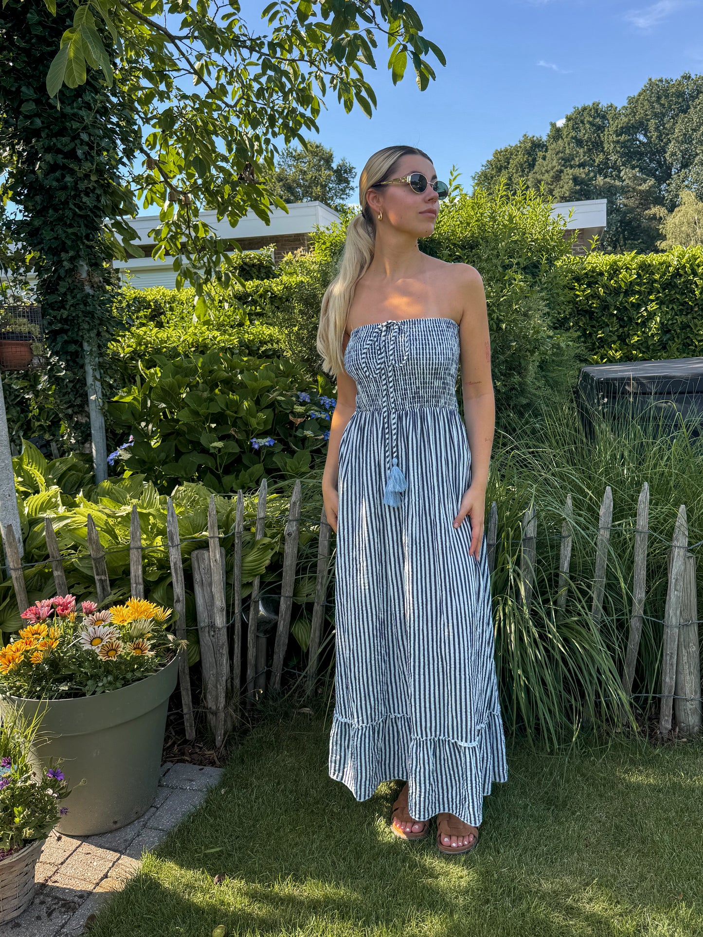 Dress - Mia blue striped