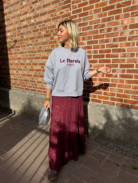 Rok lacy burgundy
