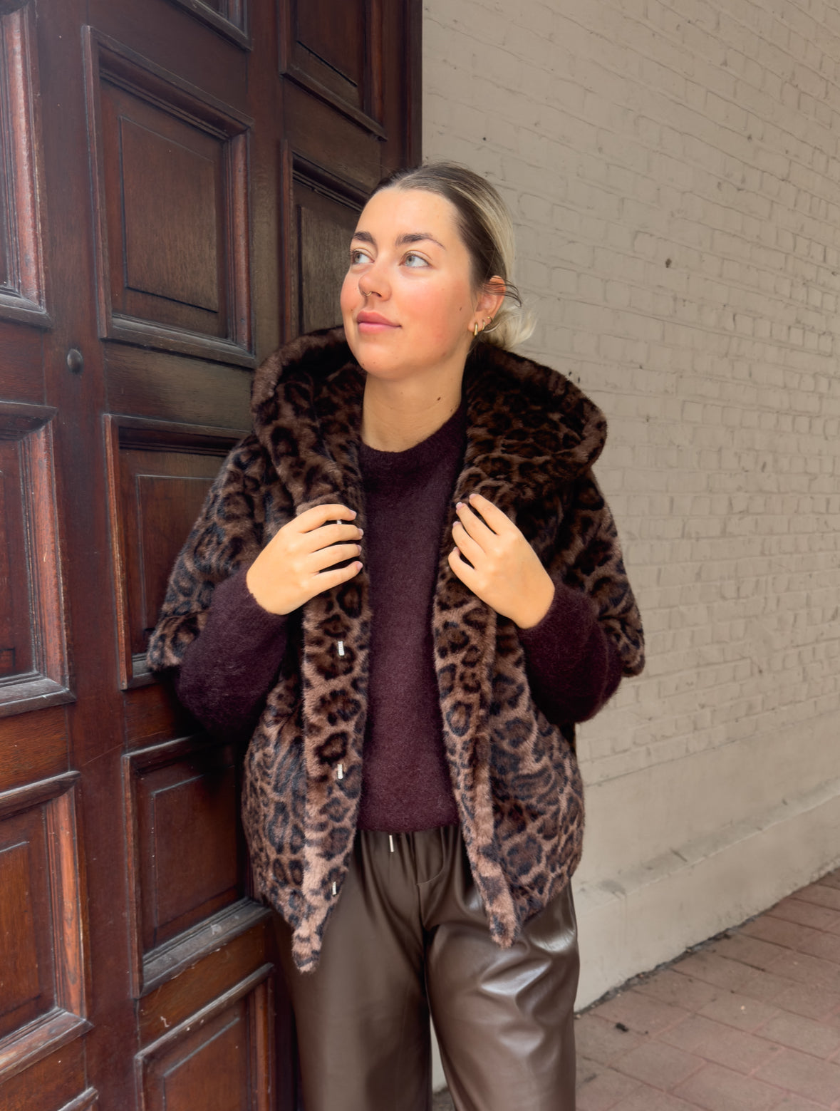 Gigi - faux fur jacket savannah