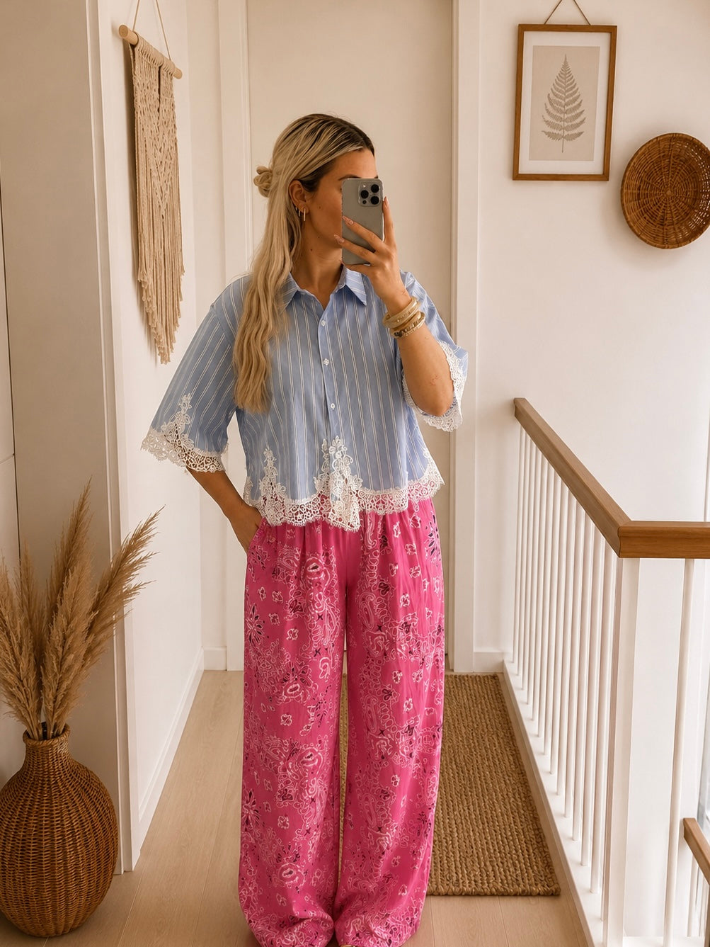 Broek Paisley - Fuchsia