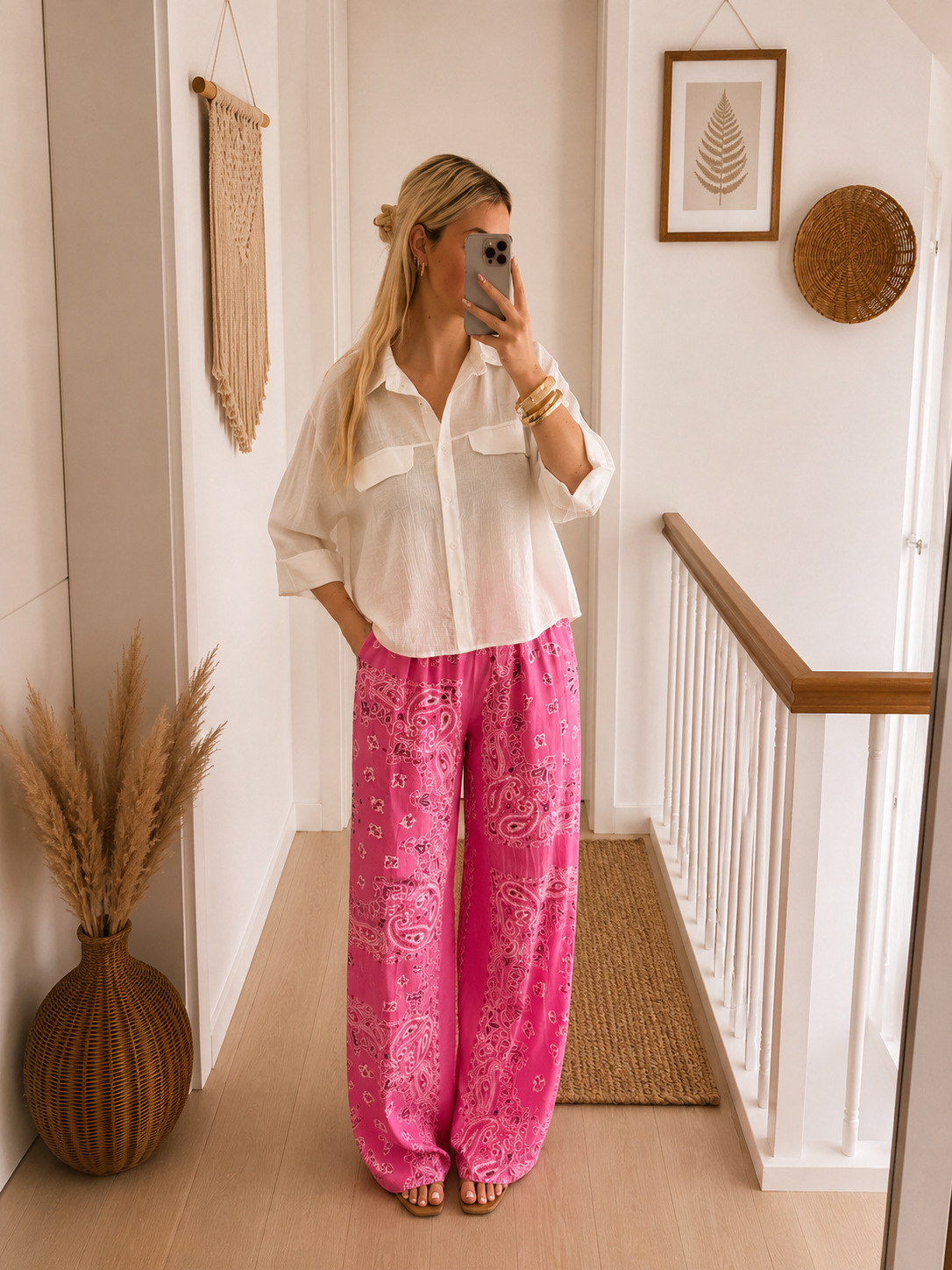 Broek Paisley - Fuchsia